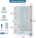 Dystler Display Cabinet with RGB LED Lights & Glass Doors, Flexible Storage - Image 2