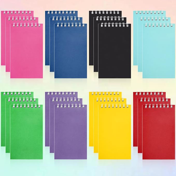 24 Pack Mini Notebooks for Kids Small Spiral Journal Notepads Party Favor | by Adecortalk