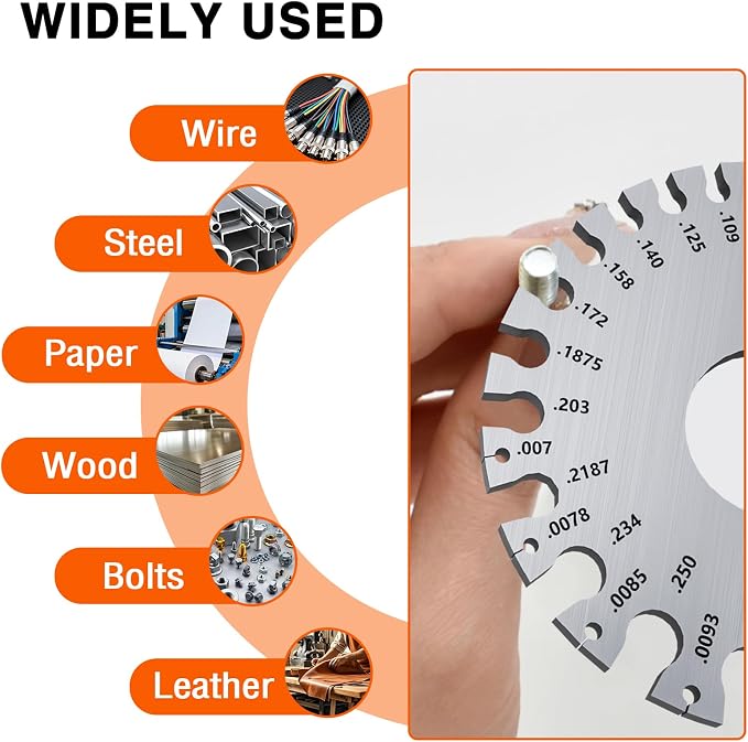 ZeeDix Standard Dual-Sided Round Wire Cable Sheet Gage | Stainless Steel Metal - Image 7