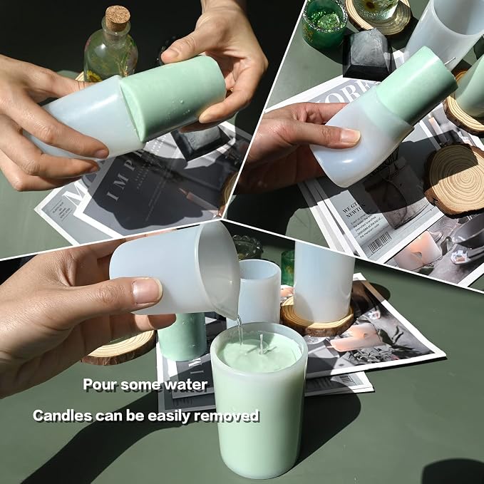 Cylinder Molds for Candle Making, 4 Inch and 3.5 Inch Silicone Candle Molds | - Image 5