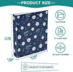 Baseballs and Stars Round Ring Binders 1.5 Inch Softball White Blue Purple 3 - Image 4