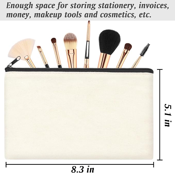 ZeeDix Canvas Zipper Pouch Bulk – 8.3 x 5 Inches Cotton Canvas Pouches - Image 2