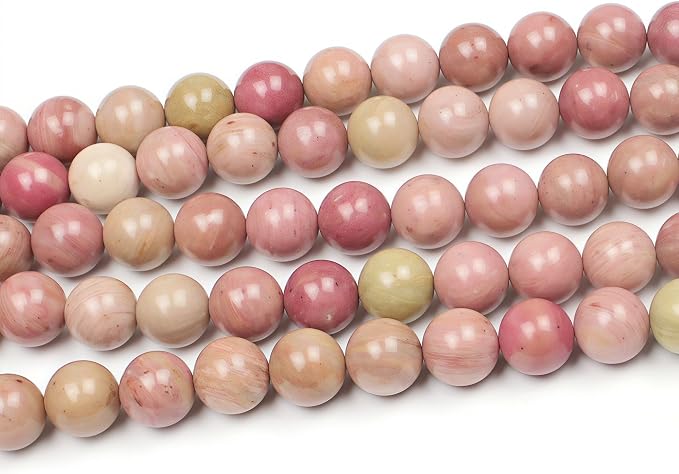 MJDCB Natural Red Stripes Rhodonite Round Stone Beads - Image 4
