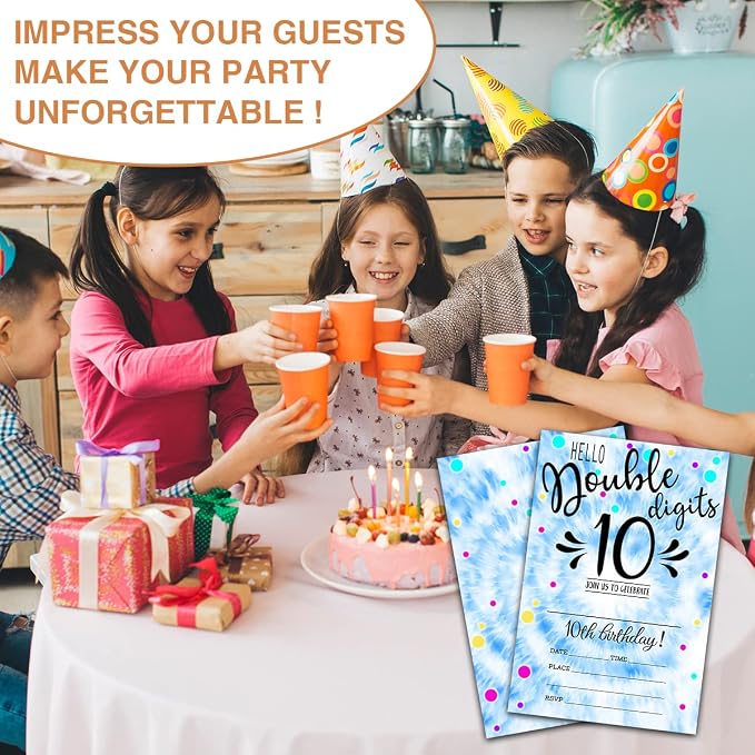 NYCTUG Double Digits 10Th Fill-In Birthday Invitation, Tie Dye Birthday - Image 5