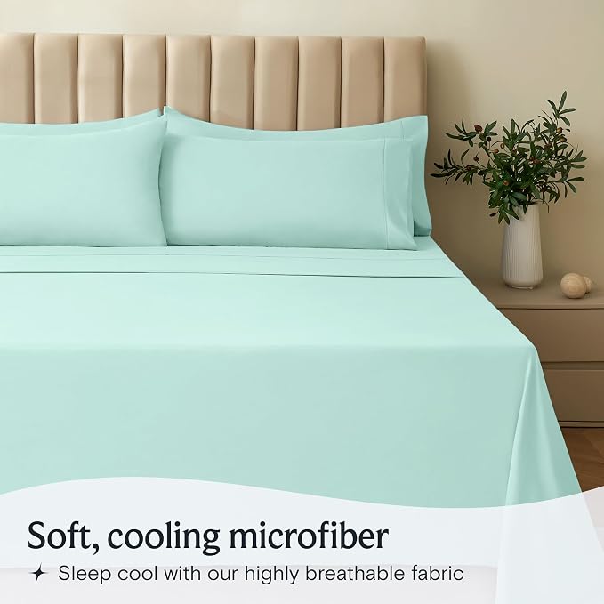 LuxClub 3 PC Twin XL Sheet Set, Deep Pockets Wrinkle Free Cooling Bed Sheets - Image 3