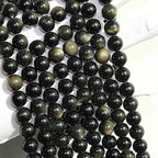 MJDCB Rare Collection Natural Stone Beads Gold Obsidian Round Loose Beads - Image 6