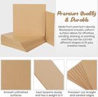 CALPALMY 24-Pack MDF Board 1/8 Inch Thick 12" x 12" Unfinished Wood Panels - Image 3