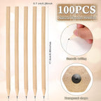 Fumete 100 Pieces Wooden Hexagonal HB Pencils Bulk Without Erasers - Image 2