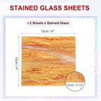 PATIKIL 4 x 4 Inch Transparent Stained Glass Sheets, 2 Sheets Mosaic Glass - Image 2