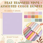 VINYL FROG 15 Sheets Heat Transfer Vinyl Bundle 12"x10" Neutral Tone Pink - Image 2