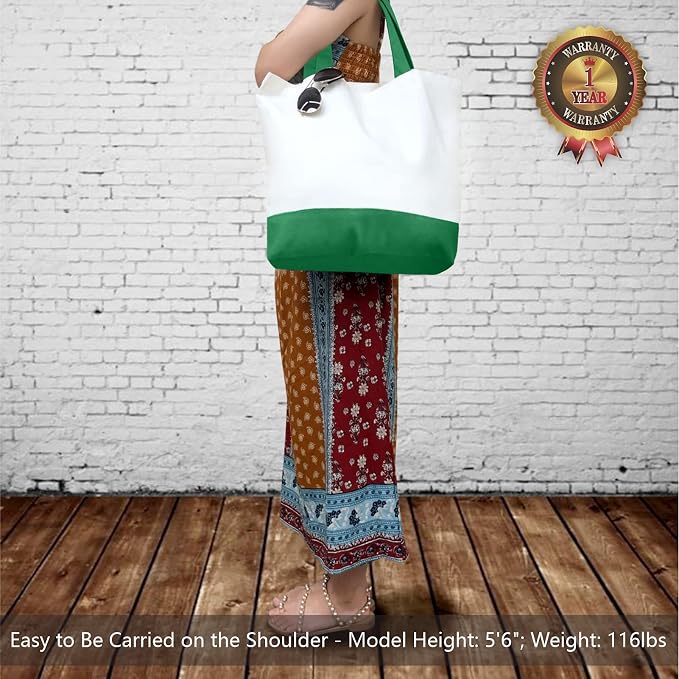 TOPDesign 1-Pack Super Strong Large 12oz Cotton Canvas Tote Bag, Reusable - Image 2