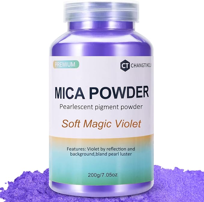 Mica Powder, 200g/7.30oz Large Jar, Soft Magic Violet Mica Powder Pigment by CHANGTIKEJIWelcomeYouOrder