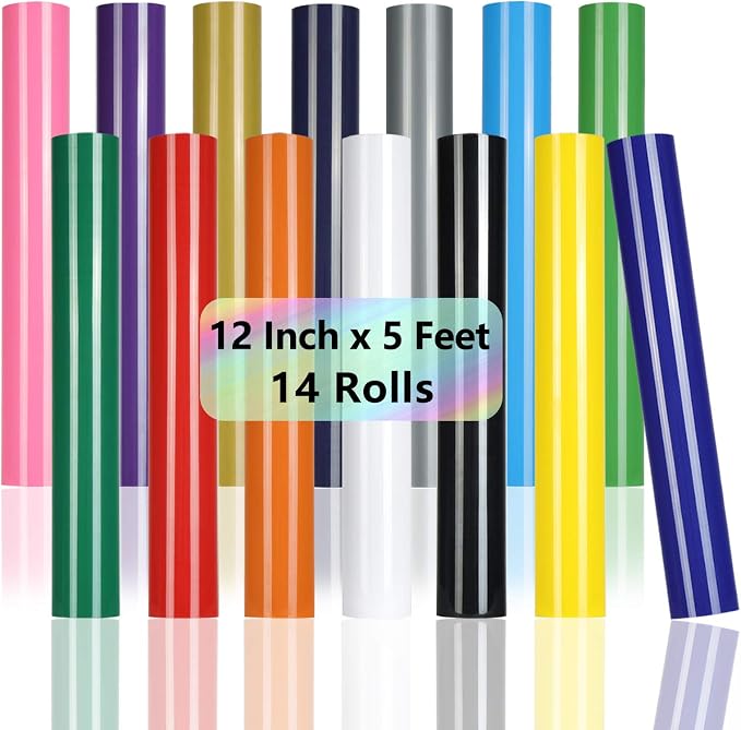 TUMIYA 14 Rolls Heat Transfer Vinyl, HTV Vinyl by TUMIYA