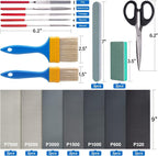 LET'S RESIN Polishing Kit, Resin File Kit, Polishing Strips&Blocks, Wooden Brush - Image 2