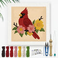 DOODLREAM Cardinal Bird Punch Needle Kit, DIY Embroidery Starter Craft Set | by Doodlream