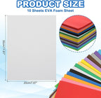 PATIKIL 10 Pcs White EVA Foam Sheets, 12 x 8 Inches Foam Sheets - Image 2