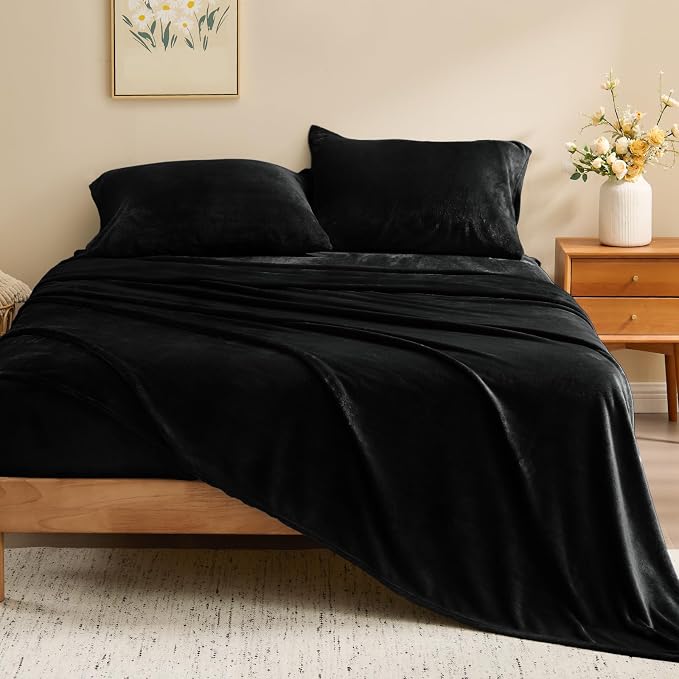 BEDELITE Flannel Sheets Twin Size Black - Image 2