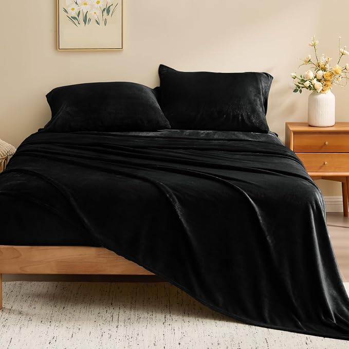 BEDELITE Flannel Sheets Full Size Black - Image 2