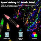Roizefar Glow in the Dark Paint, 16 Colors 3D Permanent Acrylic Fabric Paints - Image 4