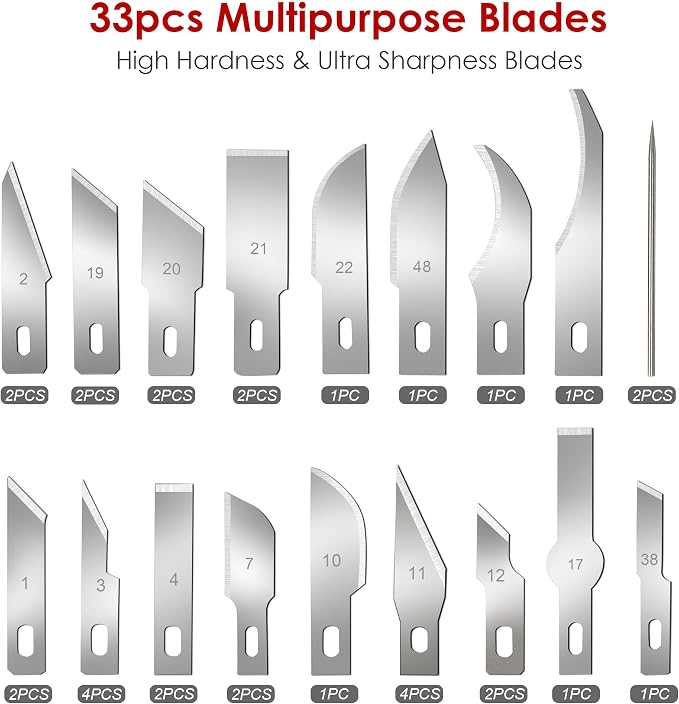FASTPRO 40-Piece Precision Hobby Knife Set, Exacto Knife Set Included Tweezers - Image 2