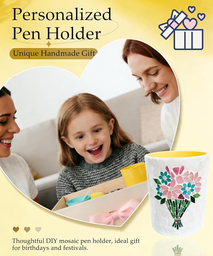 YUCHIYA DIY Glass Mosaic Pen Holder Craft Kit - Image 6