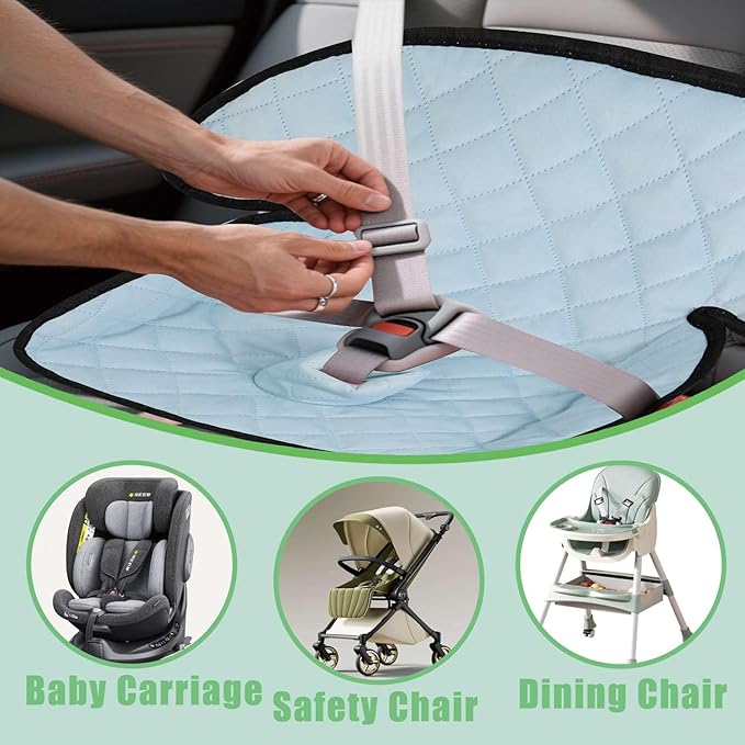 MOOB Waterproof Car Seat Protector - Potty Training Liner for Baby & Toddler, Machine Washable Piddle Pad with Anti-Slip Backing, Universal Fit for Infant Car Seat & Stroller (Brown