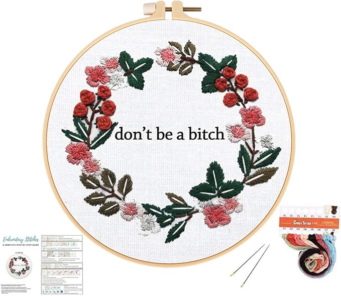 Louise Maelys Cross Stitch Kit Full Range DIY Floral Wreath by LouiseMaelys