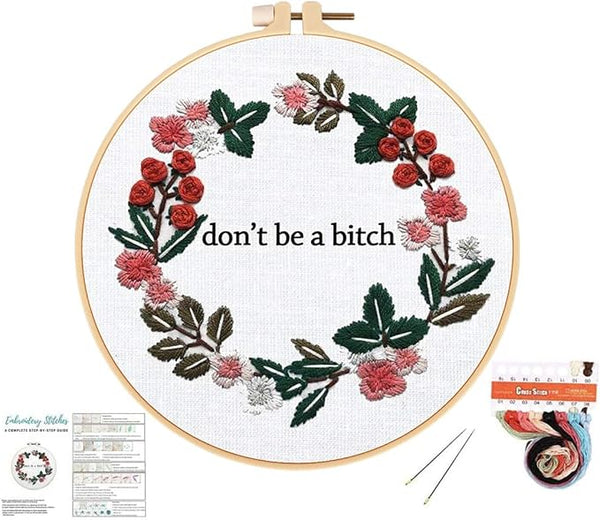 Louise Maelys Cross Stitch Kit Full Range DIY Floral Wreath by LouiseMaelys