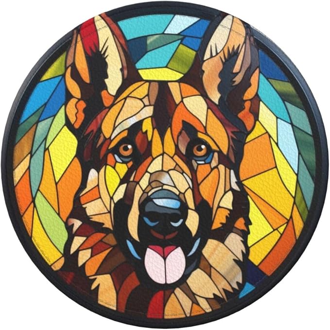 Drink Coaster Set of 6, German Shepherd Dog Mom Lover Gift, Leather Drink - Image 2