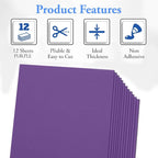 Purple Eva Foam Sheets, 2mm Thick, 6 x 9 Inch, Handicraft Foam Paper - Image 2