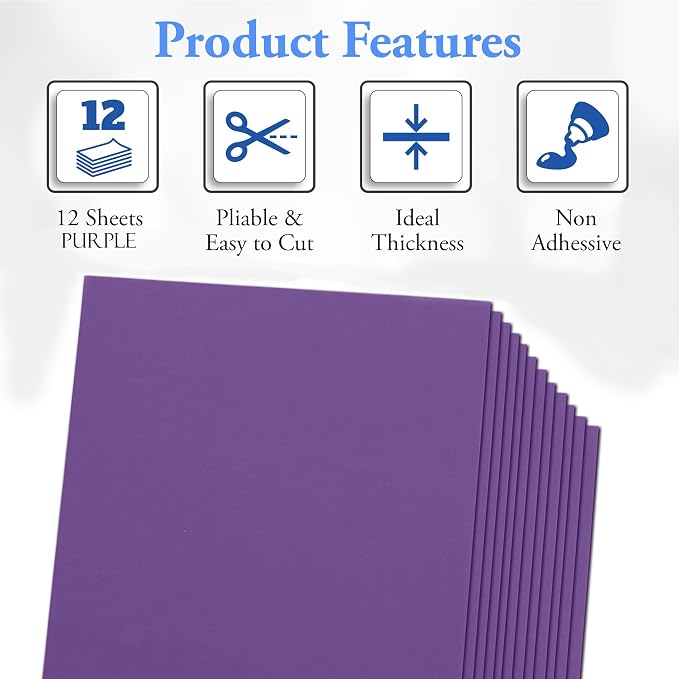 Purple Eva Foam Sheets, 2mm Thick, 6 x 9 Inch, Handicraft Foam Paper - Image 2