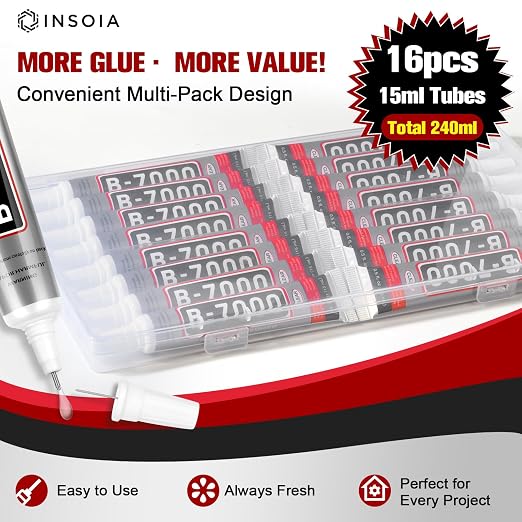 16 PCS 15ml B7000 Rhinestone Glue Clear – Super Glues - Image 2