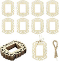 12 pcs Rectangle Theme Unfinished Wooden Photo Frames Floral Laser Cut Wood by Gythara