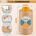 AK Trading 4-Pack Light TAN All Purpose Sewing Thread Cones of High Tensile - Image 2