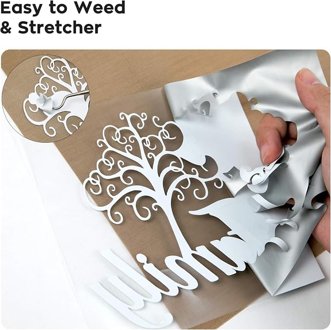 Dysania Silver Heat Transfer Vinyl, 10 Pack 12 x 12in Silver HTV Vinyl | Iron - Image 3