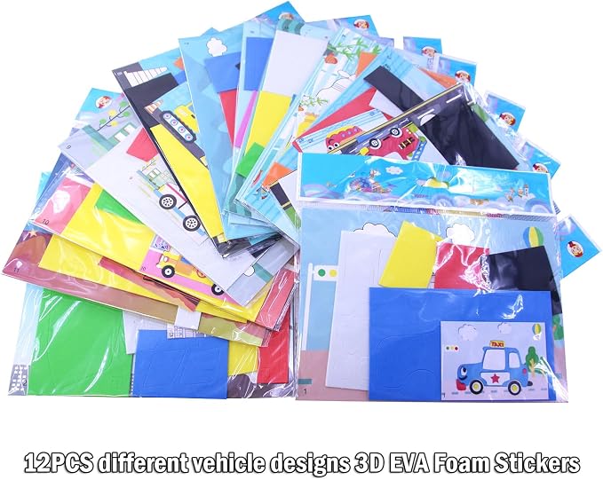 Lovyan 3D EVA Foam Stickers for Toddlers 12PCS Sticky Foam DIY Craft Preschool - Image 2