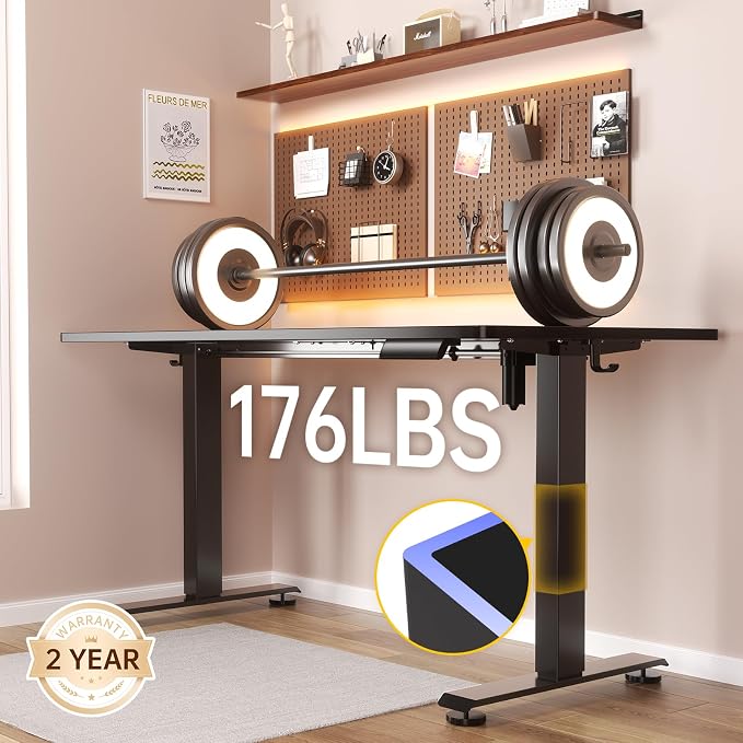 Veken 63×27.6 Inch Large Electric Standing Desk, Gaming Table, Suit students - Image 4