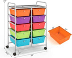 Giantex 10 Drawers Rolling Cart, Classroom Organizers, Storage Cart - Image 3
