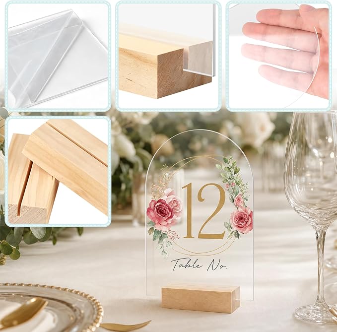 Bercoor 20 Pack 5x7 Inch Blank Clear Arch Acrylic Sign - Image 3