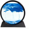 Moving Sand Art Picture- Sand Art Liquid Motion 3D Sandscape, Round Glass Frame by Kbkoudez