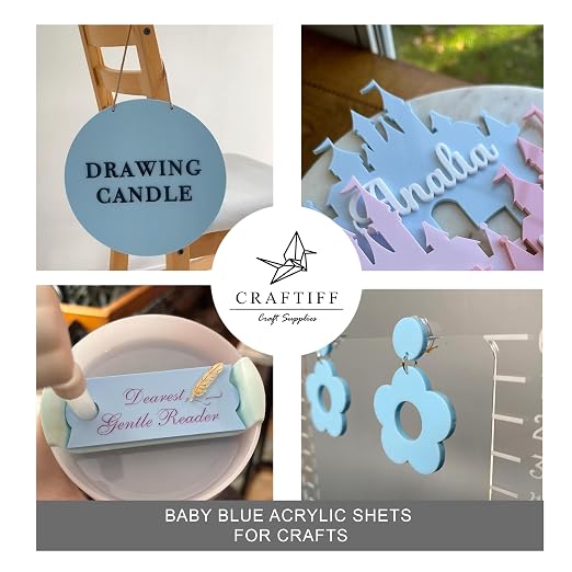 Light Baby Blue Cast Acrylic Sheets 1/8 Thick, 12x8 inch, - Image 5