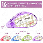 Secopad Scrapbook Tape, 16 Pack Double Sided Tape Roller - Image 2