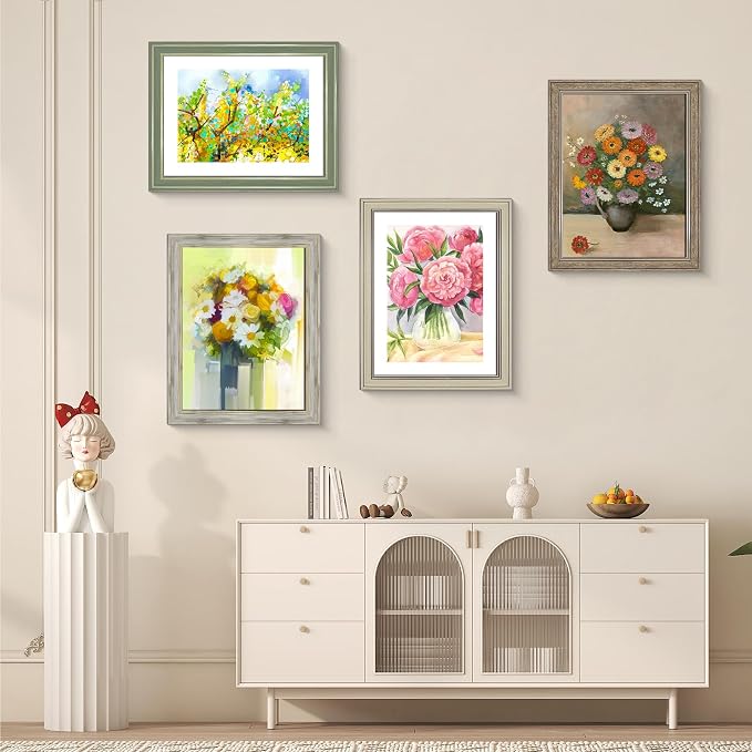 LUCKYLIFE 11x14 Picture Frame Set of 4, Display 9x12 Pictures - Image 5