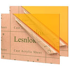 Lesnlok 24 x 36 Orange Acrylic Sheets 1/8 inch Thick 3mm Clear Colored by Lesnlok
