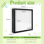 4 Pack 12x12 Shadow Box Frame, Wood Deep Large Shadow Box Display Case - Image 2