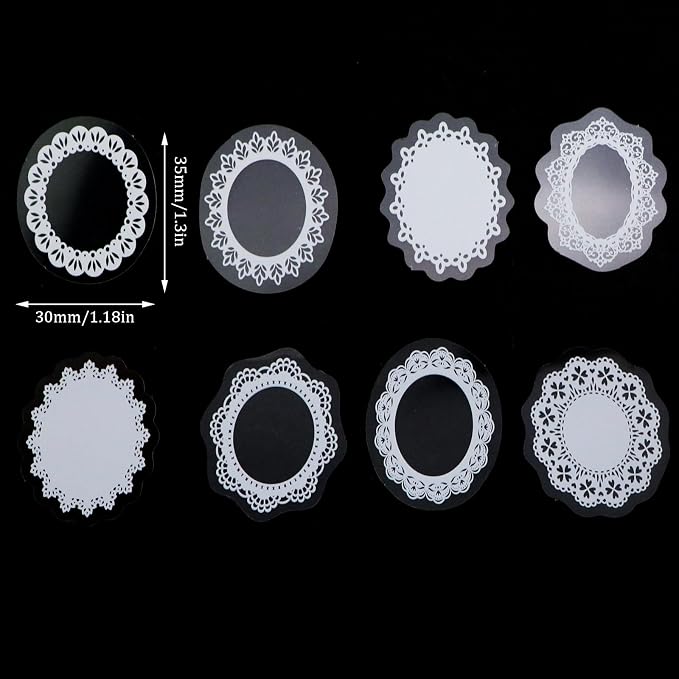 90PCS Lace Scrapbook Stickers DIY Decorative Notebook Frames Photo Album - Image 5