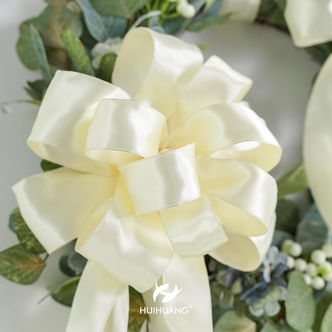 HUIHUANG Ivory Satin Wired Ribbon 1-1/2 inch Double-Sided Satin Wire Edge Ribbon - Image 6