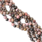 35PCS 10mm Natural Black Line Rhodochrosite Gemstone Smooth Round Loose Beads - Image 4