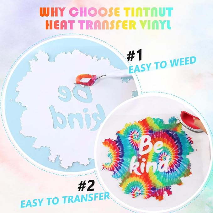 Tintnut Red Yellow Swirl Tie Dye Heat Transfer Vinyl-12"x5ft Iron on Vinyl | - Image 3