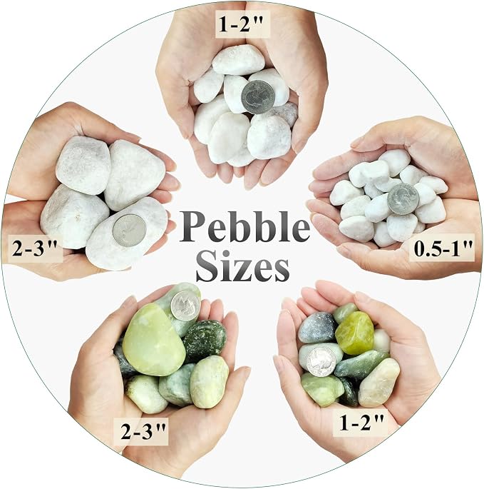 FANTIAN 10 lbs White Gravel for Aquarium, 2-3 Inch Large Pebbles for Planters - Image 2